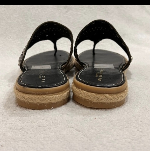 Kenneth Cole Reaction NWT Black Italian Leather Espadrille Sandals, 11 - Picture 5 of 7